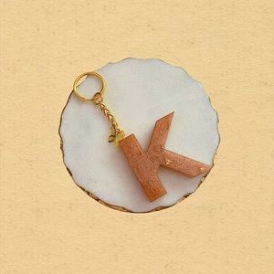 Custom Letter “K” Butterfly Key Chain - Peach Gold